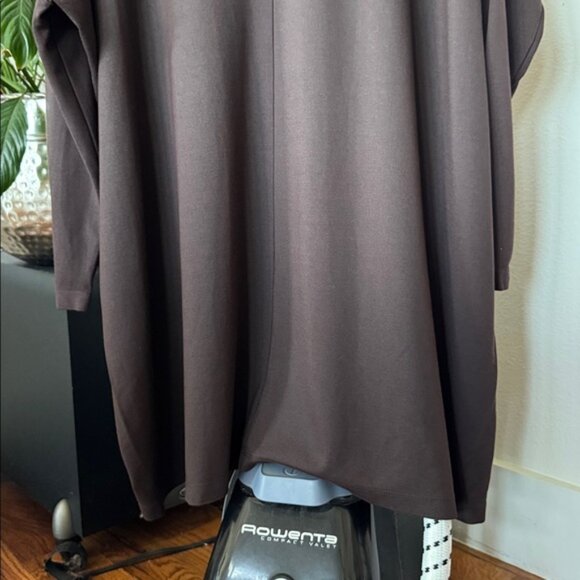 Bryn Walker Tunic Top Sz Large Brown Rayon Blend Long Sleeve Tapered Waist - Picture 9 of 10